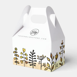 Logotyp Cute Guld & Black Blommigt Branded Product Presentaskar