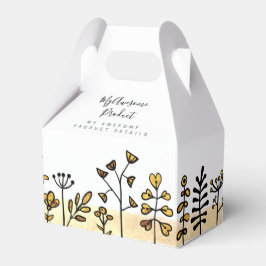 Logotyp Cute Guld & Black Blommigt Branded Product Presentaskar