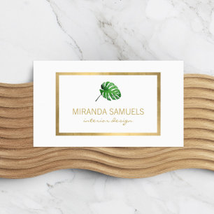 Logotyp Designer för Tropical Watercolor Monstera Visitkort