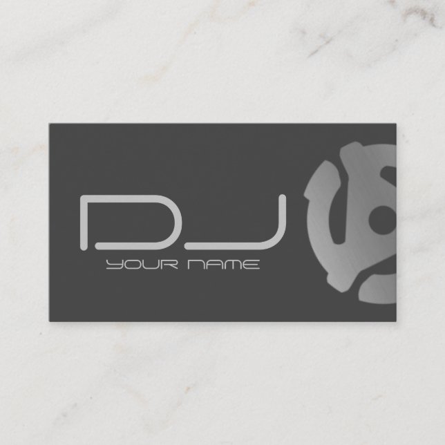 Logotyp DJ för Silver 45-postadapter Visitkort (Framsida)