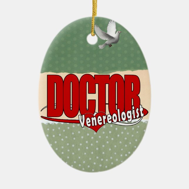 LOGOTYP DOKTOR Venereolog Julgransprydnad Keramik (Framsidan)