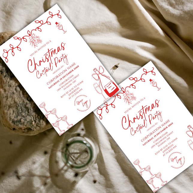 LOGOTYP Doodle Corporation jul Coctail Party Inbjudningar (Skapare uppladdad)