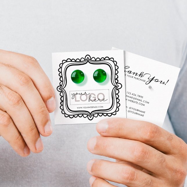 Logotyp Doodle Stud Earrings Square Card 07 Pack 2 (Skapare uppladdad)