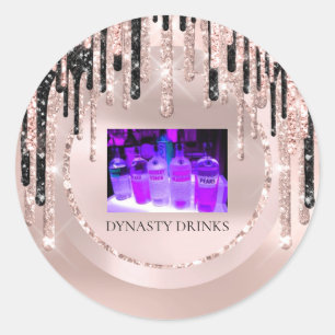Logotyp Dynasty Drinks Event Lux Drifts Ro Glitter Runt Klistermärke