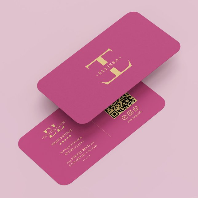 Logotyp E Monogram Modern Rosa Guld Elegant Visitkort (Logo E Monogram Modern Pink Gold Elegant Business Card
)