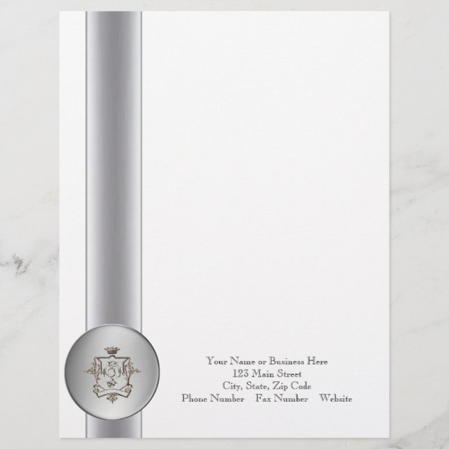Logotyp elegant business silver letterhead brevhuvud (Framsida)