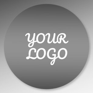 Logotyp & Elegant Modern Mörk Grått Ombre Runt Klistermärke