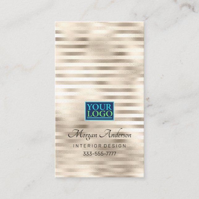 Logotyp, Elegant, Professionell Platinum strippad Visitkort (Framsida)