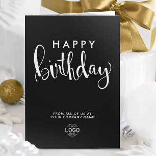 Logotyp Elegant Simple Black White Grattis på föde Kort