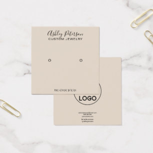 Logotyp elfenbensartad visning med minimalistisk ö fyrkantigt visitkort