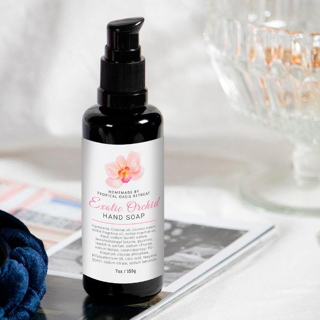 Logotyp eller anpassningsbar av tropiska orkidéer mat etikett (Skapare uppladdad)