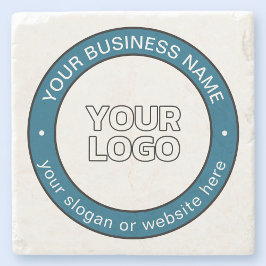 Logotyp eller design och Anpassade cirkulär text Stenunderlägg