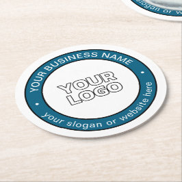 Logotyp eller design och Anpassade cirkulär text Underlägg Papper Rund