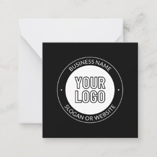 Logotyp eller design och redigerbar textmall för f anteckningskort