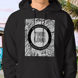 Logotyp eller design och redigerbar textmall för f hoodie