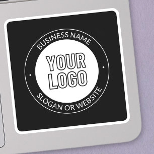 Logotyp eller design och redigerbar textmall för f klistermärken
