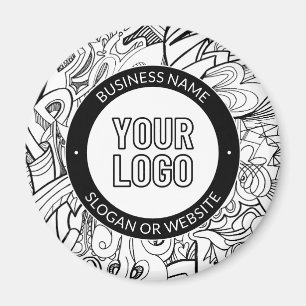 Logotyp eller design och redigerbar textmall för f magnet