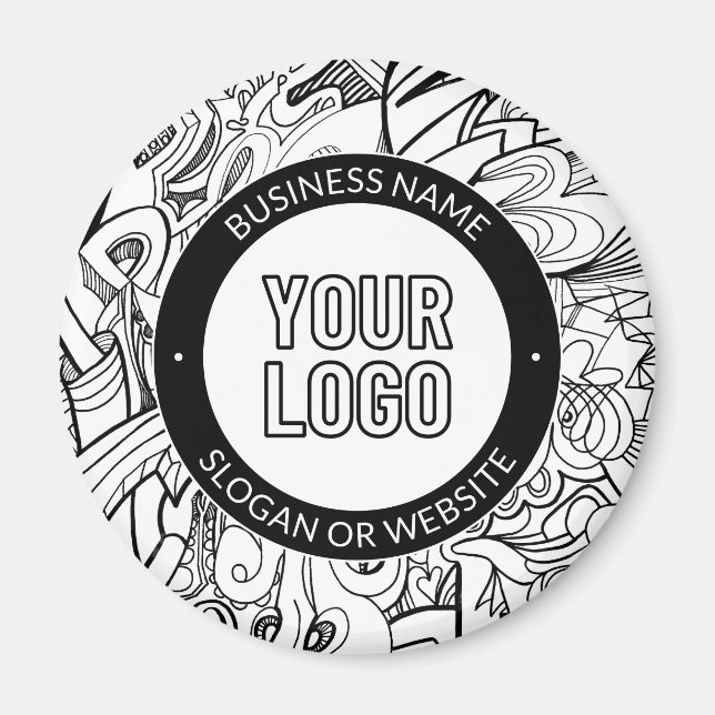Logotyp eller design och redigerbar textmall för f magnet (Framsidan)