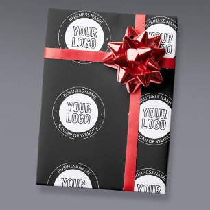 Logotyp eller design och redigerbar textmall för f presentpapper