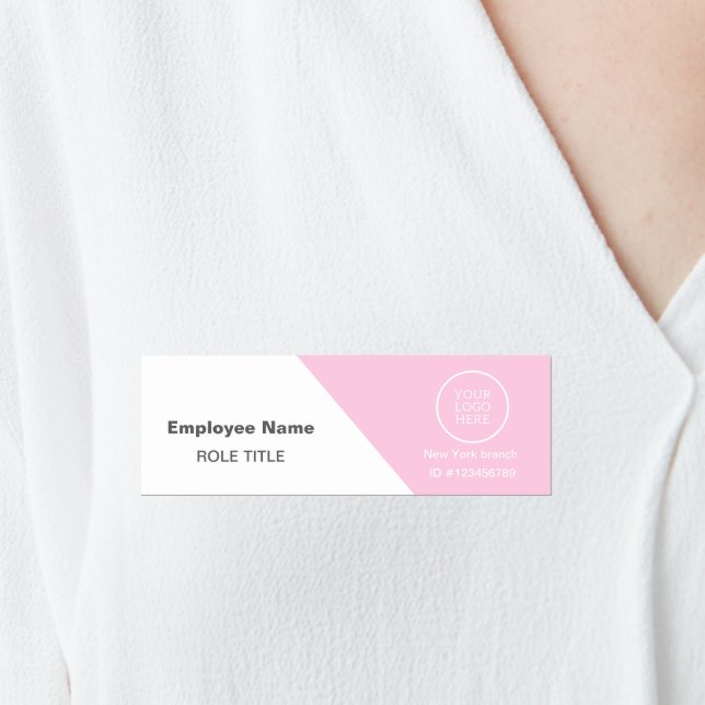 Logotyp Employee Photo Rosa Magnetic Safety Pin Namnbricka (Skapare uppladdad)