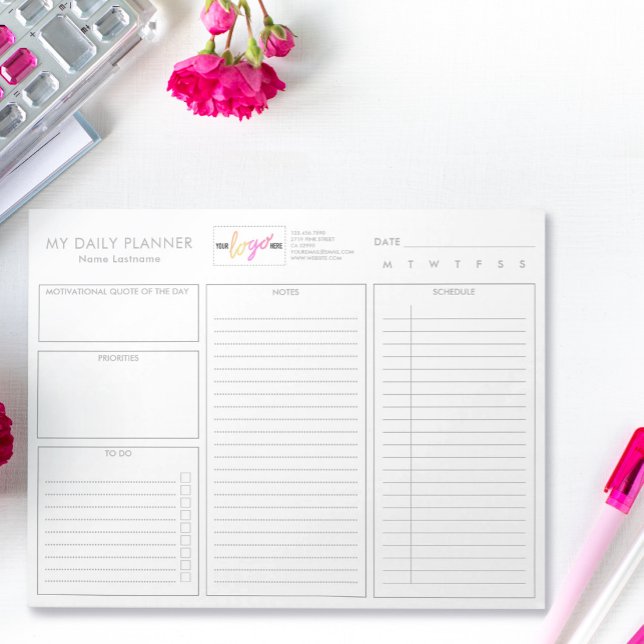 Logotyp - enkel, modern, daglig planerare utan dat anteckningsblock (Skapare uppladdad)