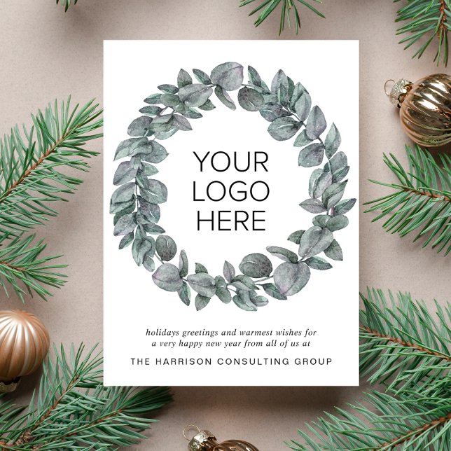 Logotyp Eucalyptus andedräkt Julkort (Our user-friendly template makes it a breeze to upload your logo and personalize your card)