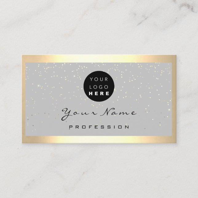 Logotyp Eyelash Makeup Artist Hair Guld Grått VIP Visitkort (Framsida)