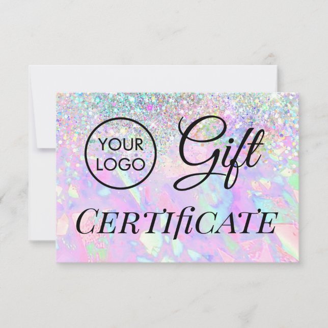 logotyp falsk glitter opal presentkort (Framsida)