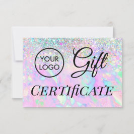 logotyp faux glitter opal-presentkort
