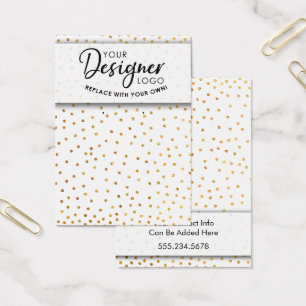 Logotyp Faux Guld Confetti Earring Holder Visning Visitkort