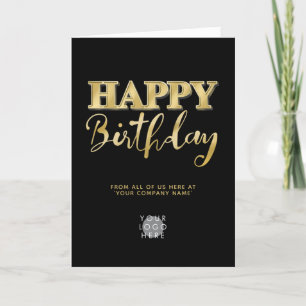Logotyp Faux Guld Lettering Business Birthday Blac Kort