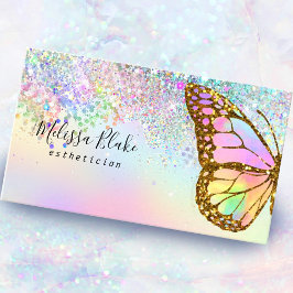 logotyp faux pastel glitter visitkort