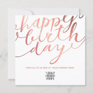 Logotyp Faux Ro Guld Snyggt Leting Birthday Kort