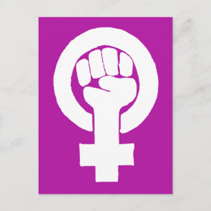 Logotyp, feminist/feminista, jämlikhet/igualidad: vykort