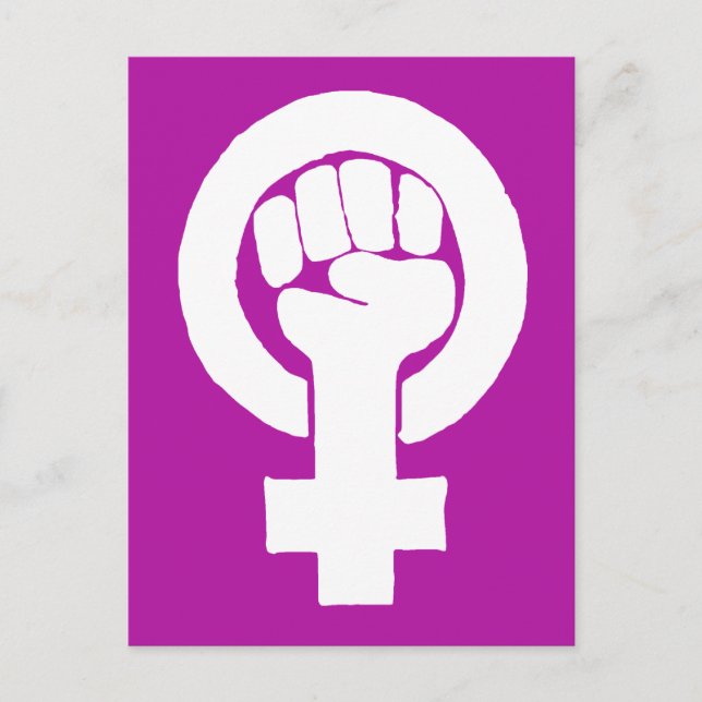 Logotyp, feminist/feminista, jämlikhet/igualidad: vykort (Framsida)