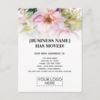 Logotyp Flowers Business Flytta Notice Vykort