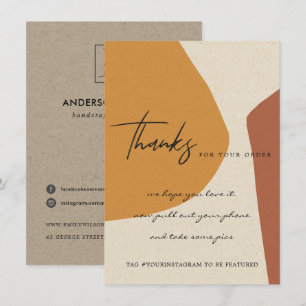 LOGOTYP FÖR ABSTRAKT AV KRAFT RUST ORANGE CORPORA TACK KORT