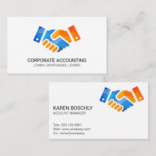 Logotyp för affärshandskakning visitkort