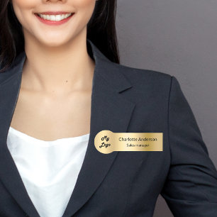 logotyp för affärsverksamhet i Guld elegant Namnbricka