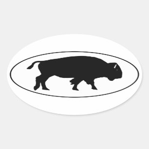 Logotyp för amerikanBisonOval Ovalt Klistermärke