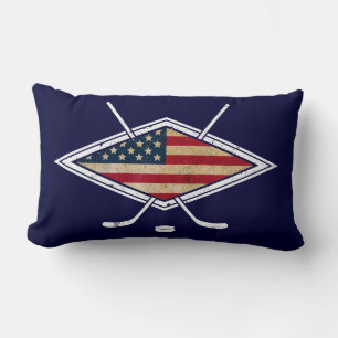 Logotyp för amerikanhockeyflagga lumbarkudde