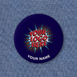 Logotyp för anpassningsbar, Anpassningsbar, blått Knapp