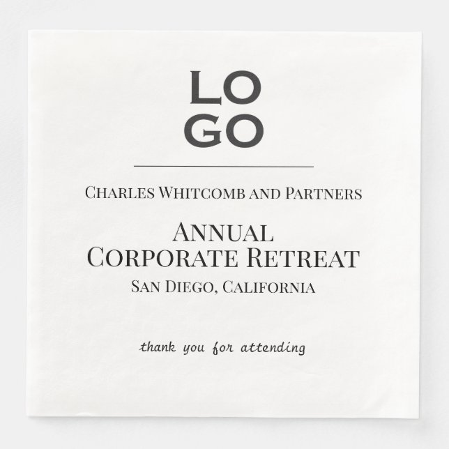 Logotyp för Anpassningsbar av affärs- eller företa Pappersservett (Framsida)