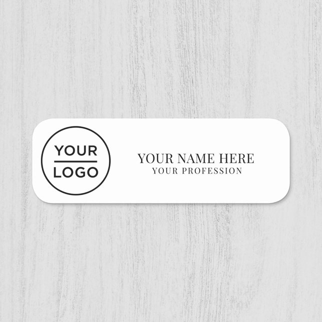 Logotyp för anpassningsbar av elegant, medarbetare namnbricka (custom name tag)