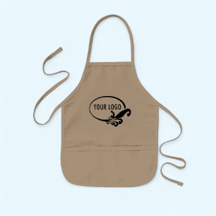Logotyp för Anpassningsbar av Pockets Khaki Apron Barnförkläde