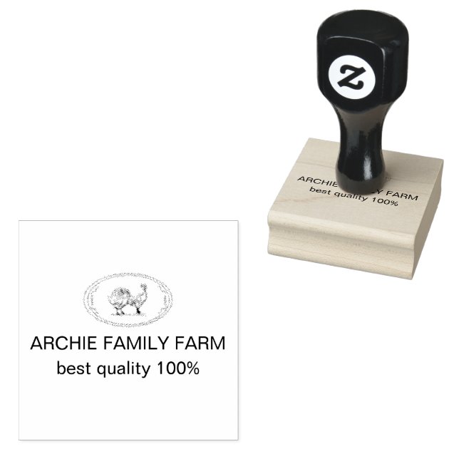 Logotyp för anpassningsbar Branded Cream Archie Fa Stämpel (Stämplad)