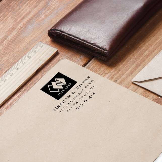 Logotyp för anpassningsbar Elegant Formell Returad Självfärgande Stämpel (Skapare uppladdad)