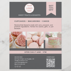 Logotyp för Anpassningsbar Grått Rosa Flyer