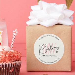 Logotyp för Anpassningsbar i bakverk, Monogram Runt Klistermärke