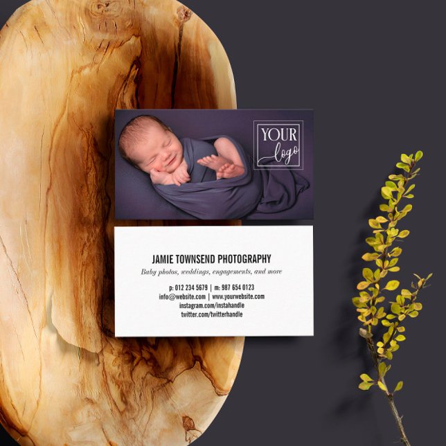 Logotyp för anpassningsbar och foto-Baby-fotograf Visitkort (Skapare uppladdad)